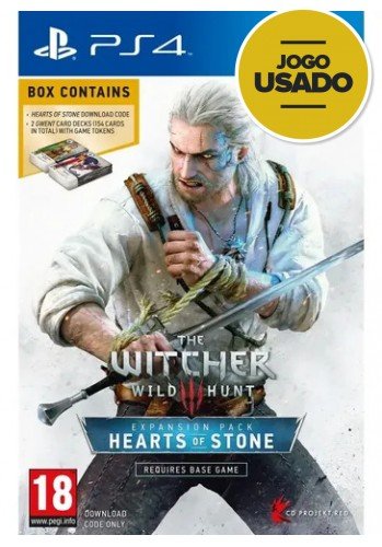 The Witcher Wild Hunt: Hearts of Stone - DLC + BARALHO - PS4 (Usado)