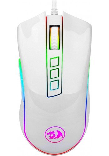 Mouse Gamer Cobra 12400DPI, RGB, 8 Botões, Branco - REDRAGON