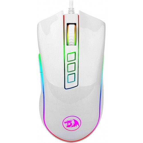 Mouse Gamer Cobra 12400DPI, RGB, 8 Botões, Branco - REDRAGON