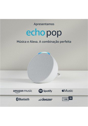 Echo Pop | Smart speaker compacto com som envolvente e Alexa | Cor Branca