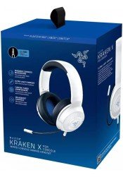 Headset Razer Kraken X Branco - PS5, SERIES, PS4, XBOX ONE, SWITCH e MOBILE