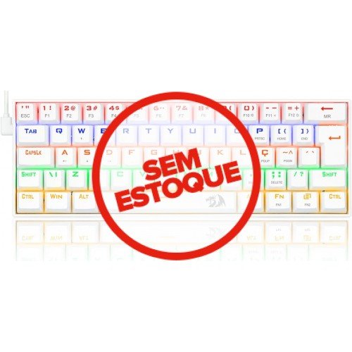 Teclado Mecânico Gamer 60% Lakshmi Branco - Redragon