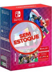 Nintendo Switch Oled com Mario Kart 8 + 3 Meses de Assinatura Nintendo Switch Online (Nacional)