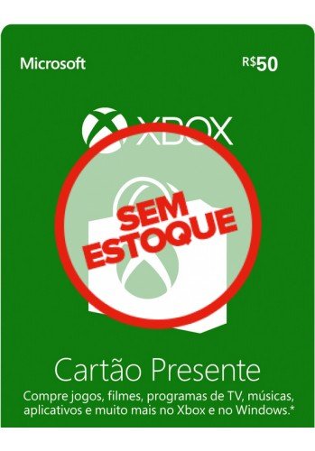 Cartão Xbox R$ 100 Reais Microsoft - R$99,99