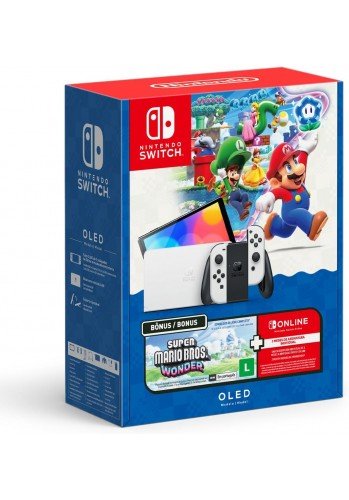 Nintendo Switch Oled com Mario Wonder + 3 Meses de Assinatura Nintendo Switch Online (Nacional)
