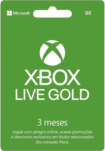Assinatura Xbox Live Gold 3 meses