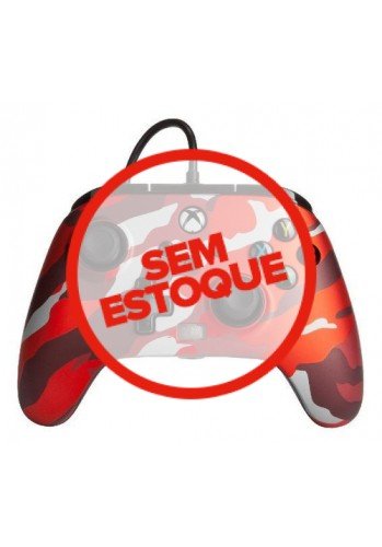 Controle com fio PowerA - XBOX SERIES e ONE [Metallic Red Carmo]