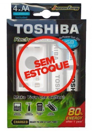 Carregador de Pilha c/4 pilhas - Toshiba
