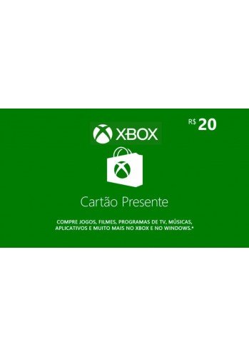 Cartão presente R$20 - Xbox