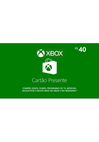 Cartão presente R$40 - Xbox